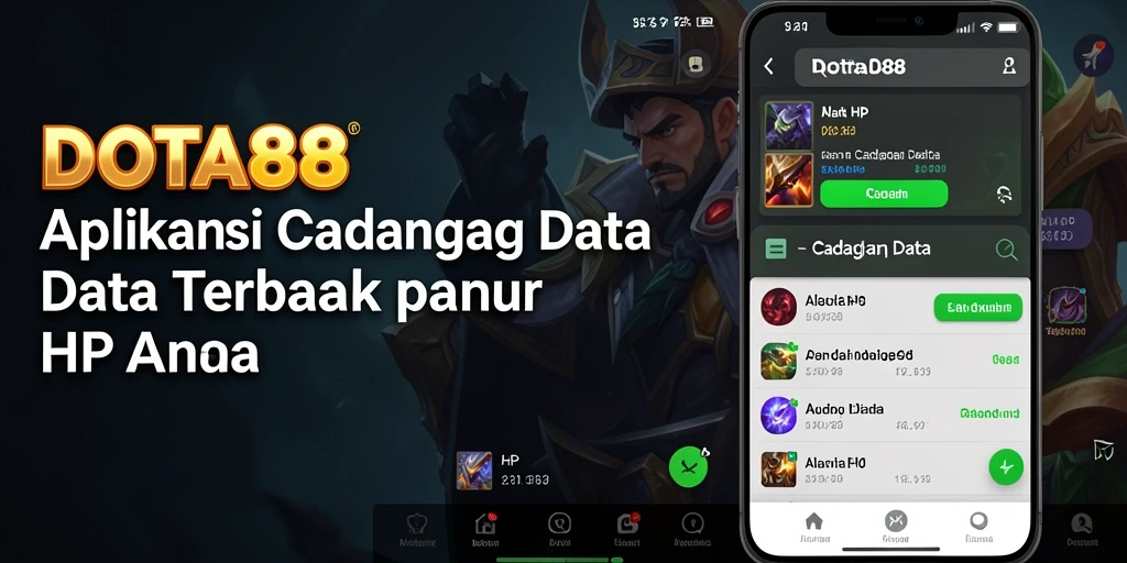 Tampilan antarmuka utama DOTA88 untuk cadangan data.