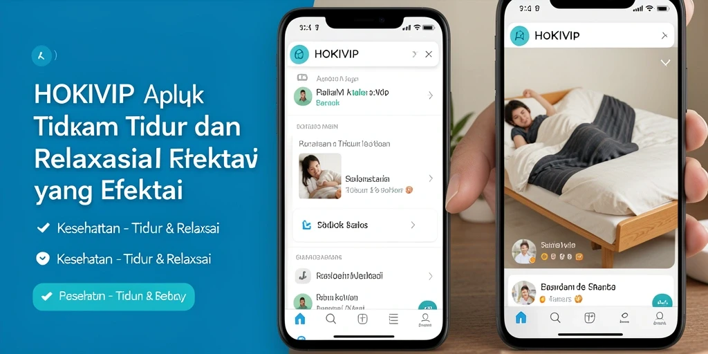 Menampilkan antarmuka HOKIVIP dengan fitur Tidur & Relaksasi yang intuitif.