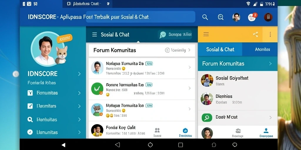 Tampilan antarmuka IDNSCORE yang menarik dan interaktif.