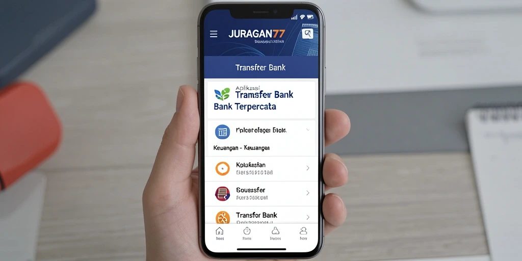 Tampilan antarmuka JURAGAN77 untuk transfer bank yang mudah dan cepat.