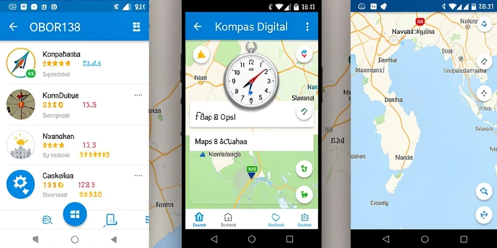 Antarmuka OBOR138 menampilkan kompas digital yang informatif dan mudah dipahami.