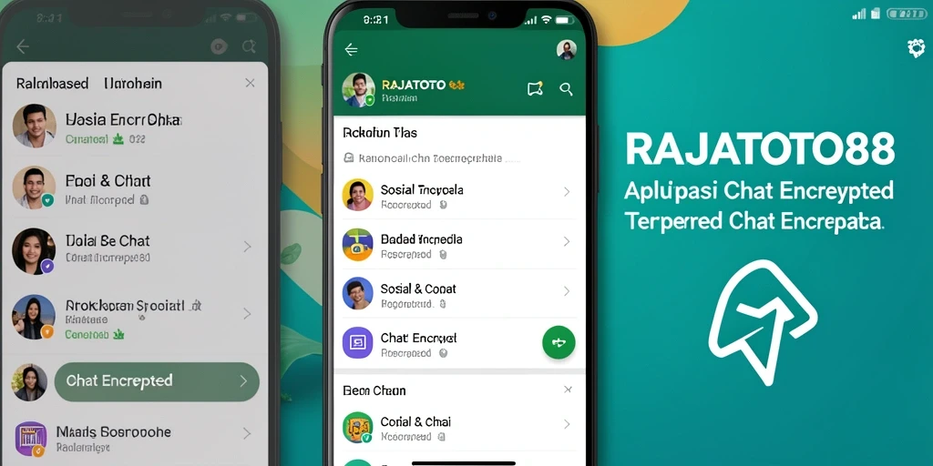 Tampilan antarmuka aplikasi RAJATOTO88 dengan fitur Chat Encrypted yang user-friendly.