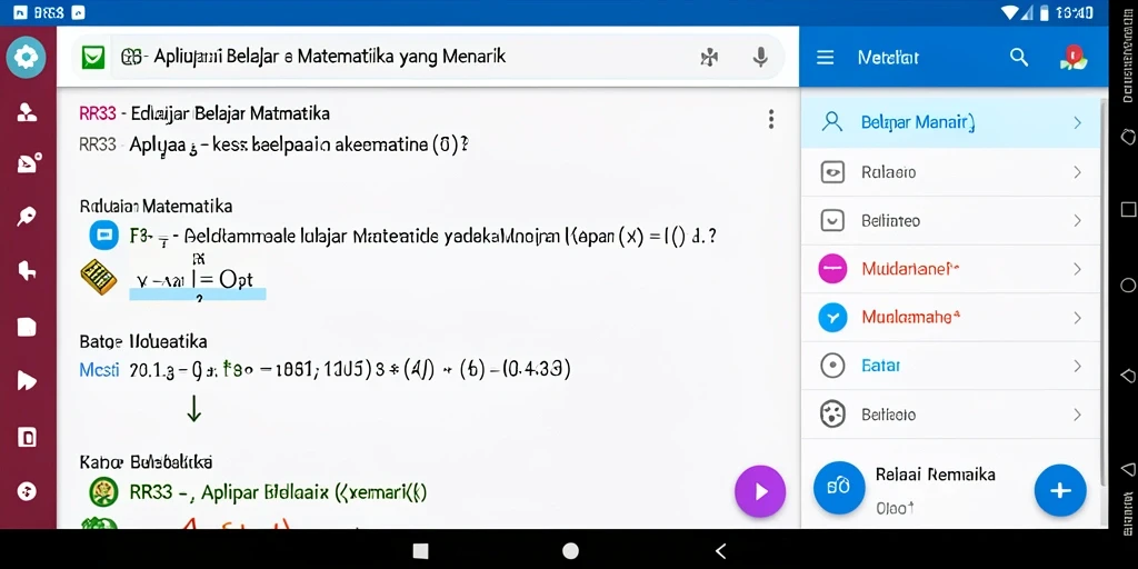 Antarmuka RR33 yang ramah pengguna untuk belajar matematika.