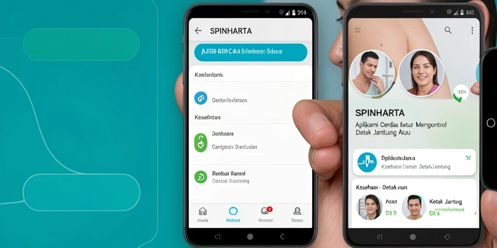 Antarmuka aplikasi SPINHARTA menunjukkan pemantauan detak jantung yang akurat.